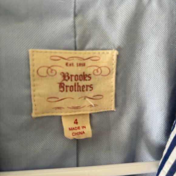 Brooks Brothers Striped Color Blocked Seersucker Blazer Preppy Size 4 - Picture 3 of 10